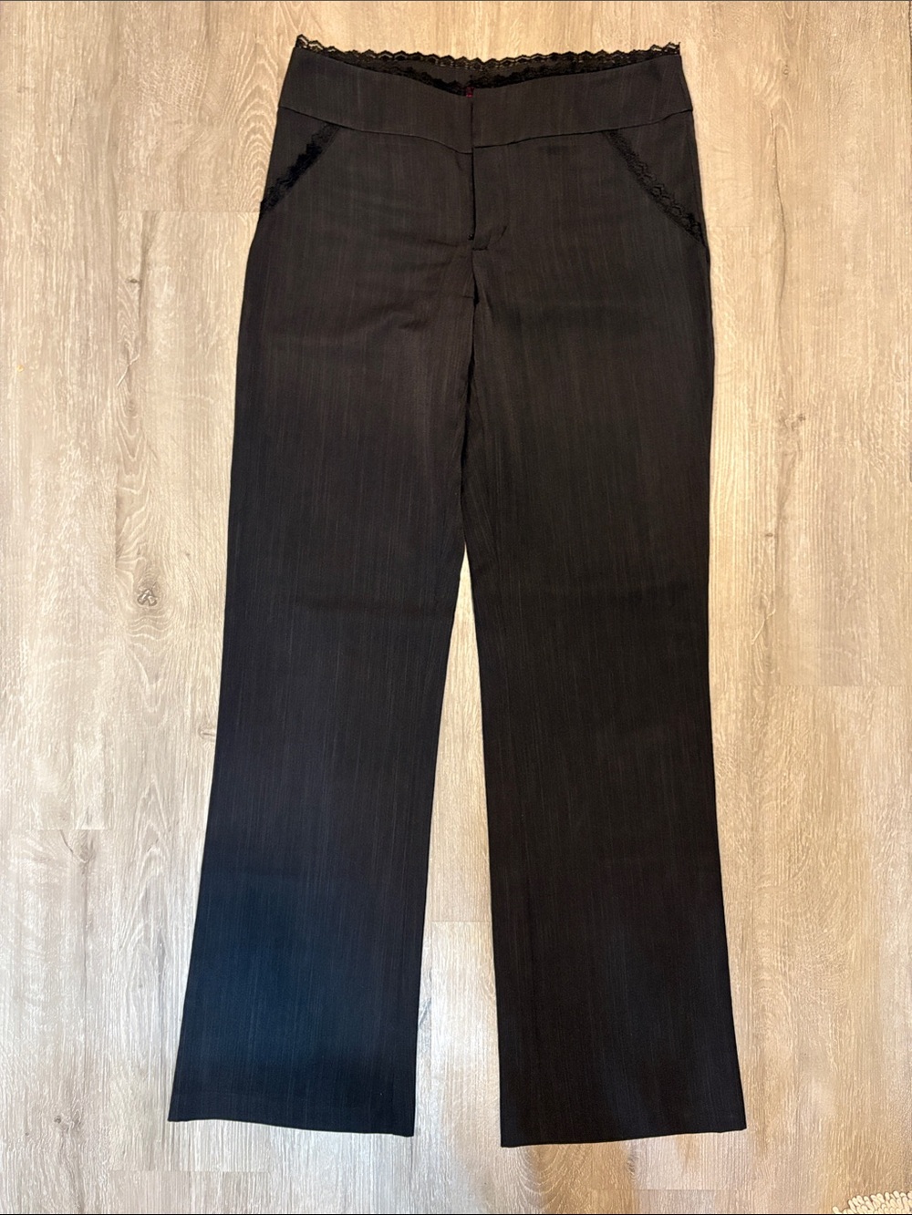 Xhilaration Black Wide-Leg Jeans with Lace Trim